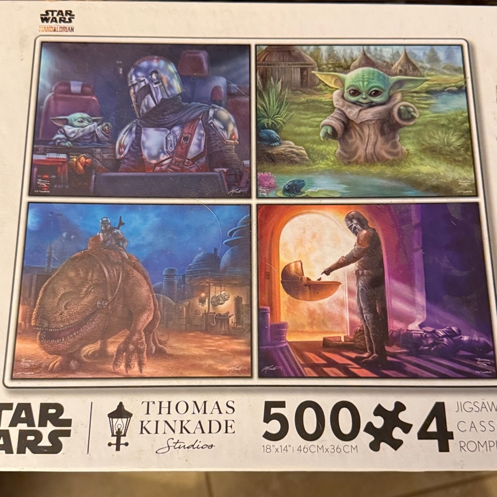 Thomas Kinkade Star Wars 4-Pack Jigsaw Puzzle Set - Vibrant Colors, 500pc